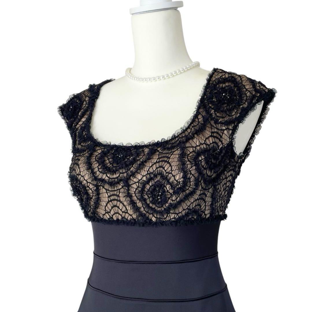 【サンライズ】TADASHI SHOJI ロングドレス レース 黒 2