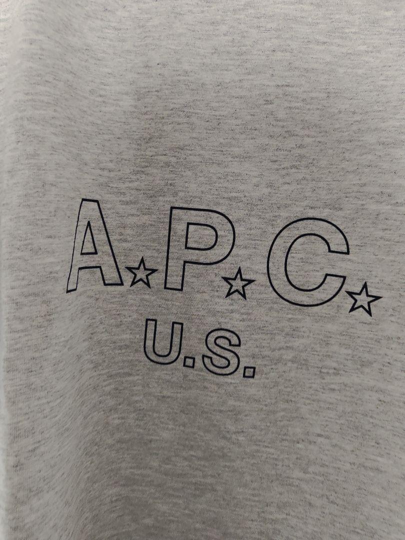 S新品未使用A.P.C. USグレー ロゴ Tシャツ 半袖