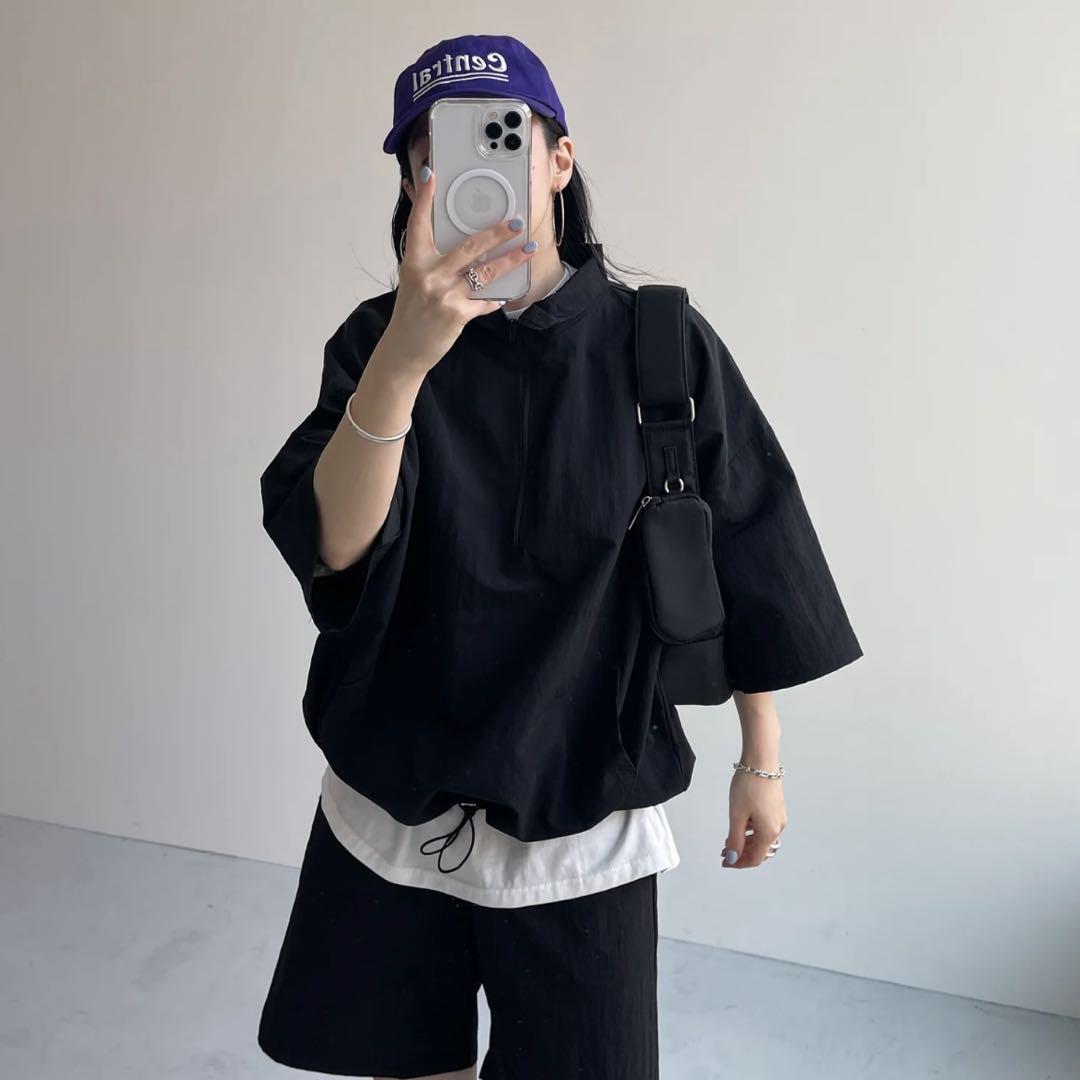 wee9s half zip nylon set up セットアップ