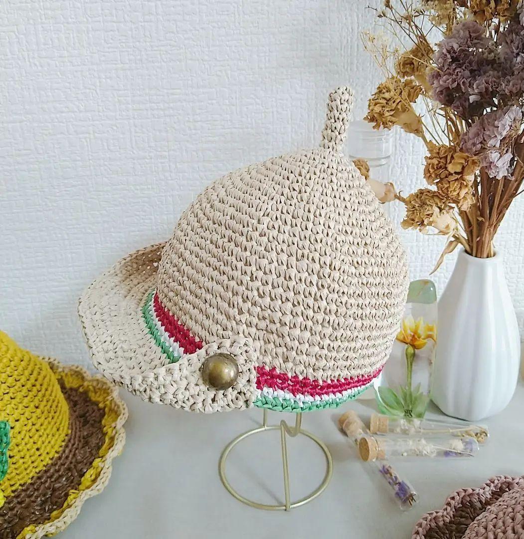 スイカの麦わら帽子 どんぐり帽子 キャップ ベージュ ハンドメイド - メルカリ スイカの麦わら帽子 どんぐり帽子 キャップ ベージュ ハンドメイド - メルカリ