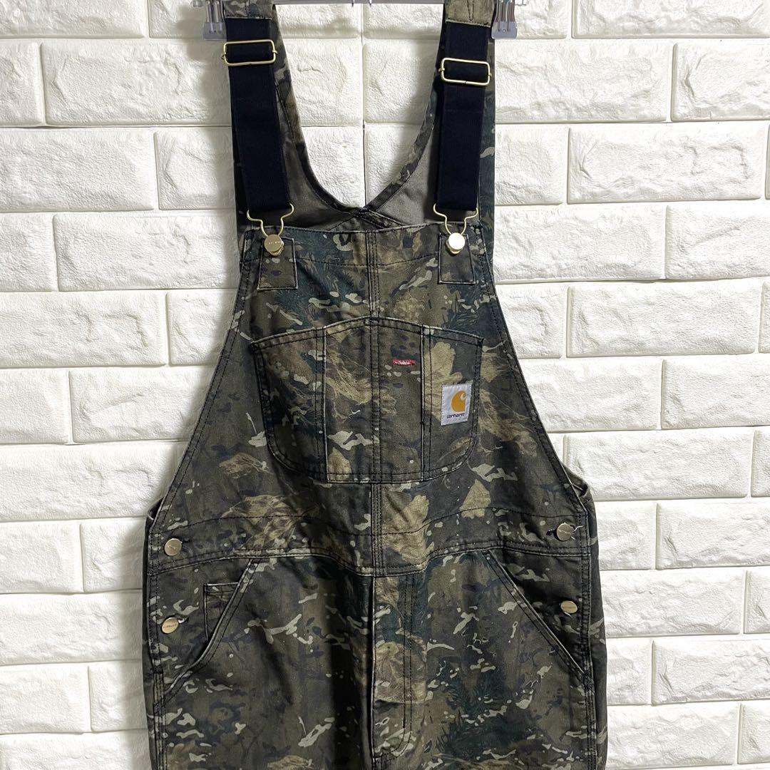 美品　カーハート　オーバーオール　サロペット　カモフラ　迷彩　32×32