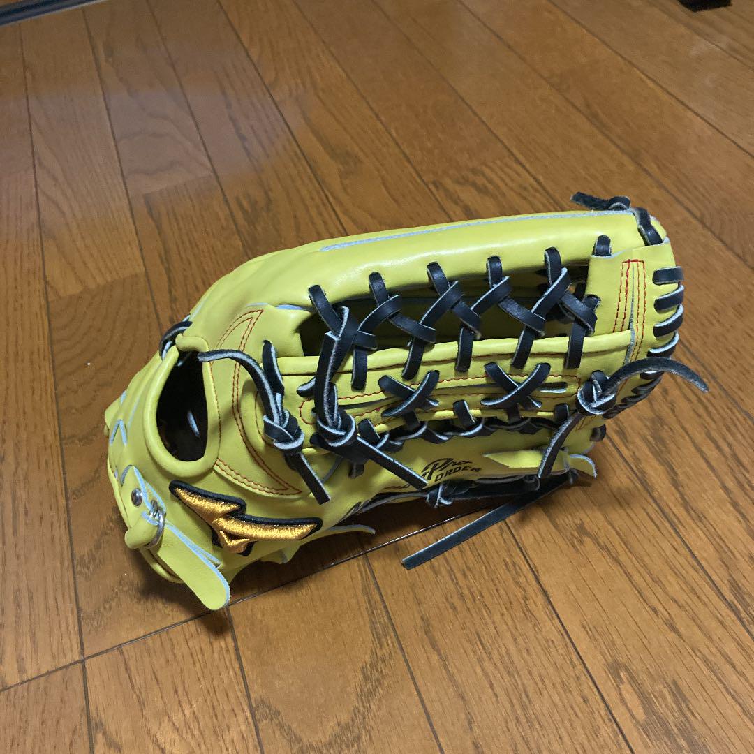 はこぽす対応商品】 ミズノ プロ 軟式一般用 外野用 ナチュラルライム