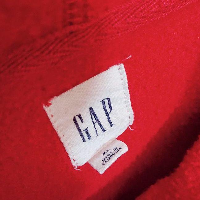 美品 GAP ギャップ カンボジア製 裏起毛 ビッグロゴ デカロゴ パーカー ...
