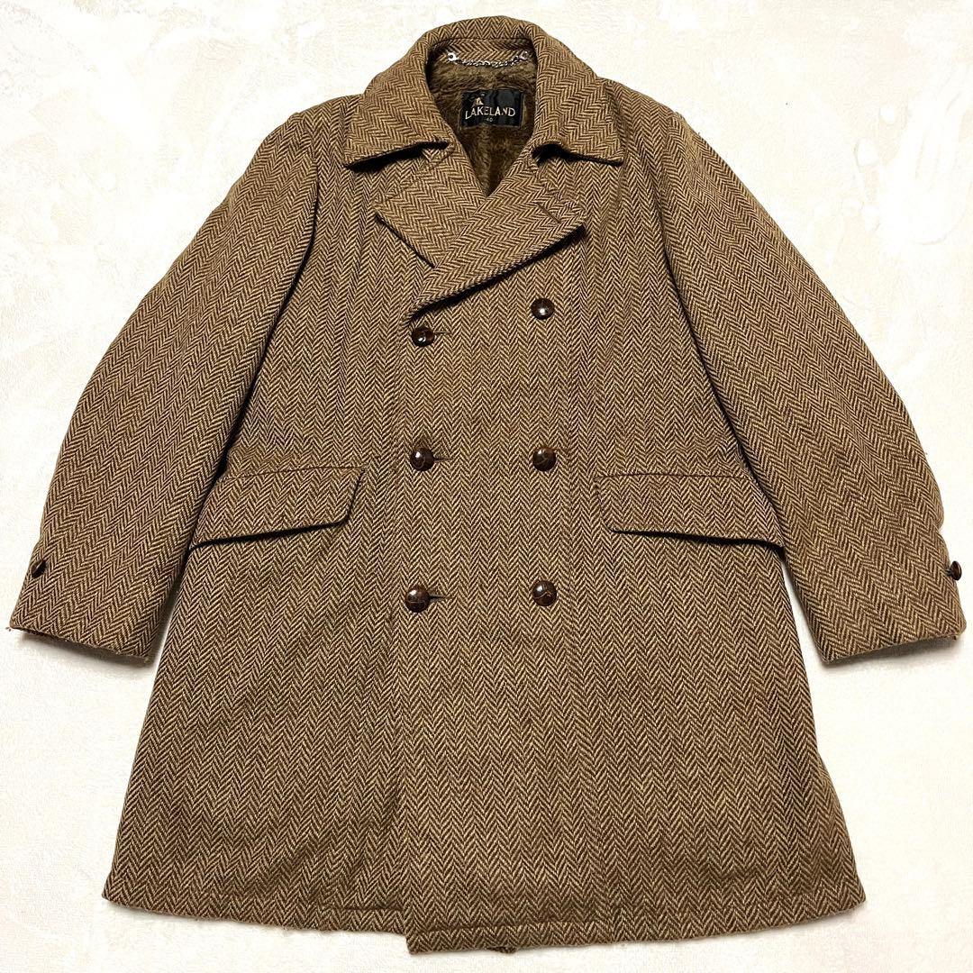 50s60s LAKELAND ヴィンテージ ヘリンボーン ウールコート 40M