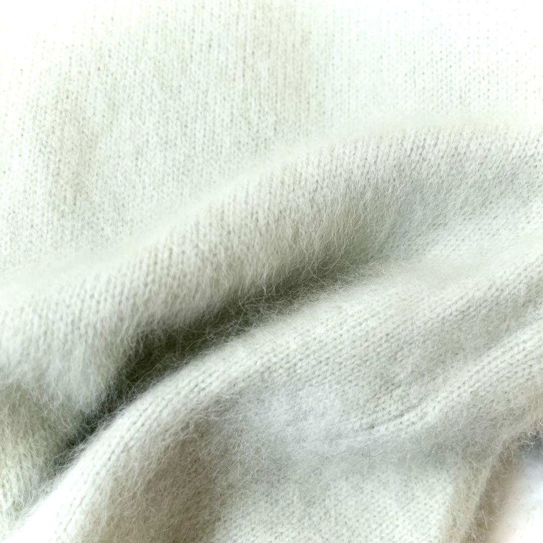 ボールジィ しっとり ふわふわ Vネック シャギー ファーニット ミントグリーン