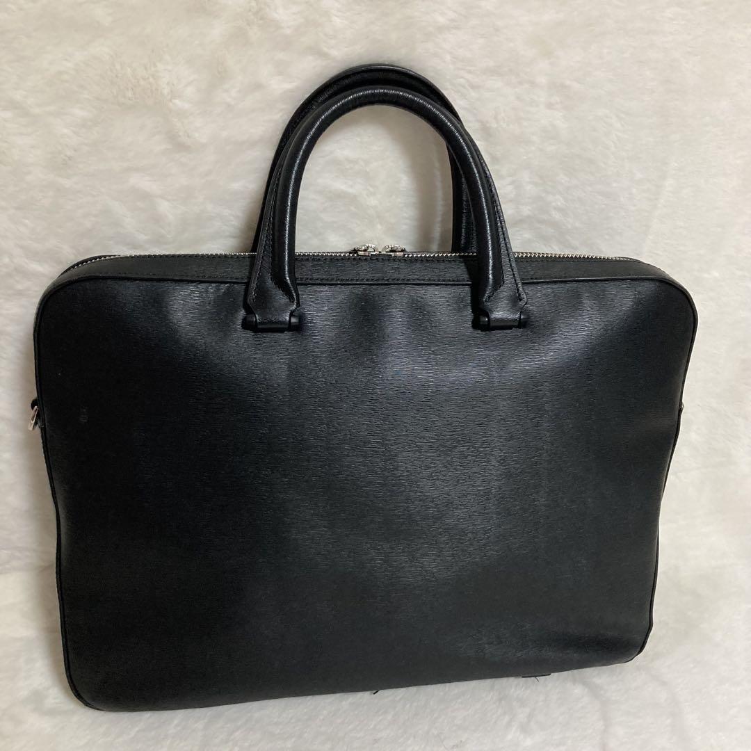 極美品 ポールスミス ストローグレインレザー ビジネスバッグ トート