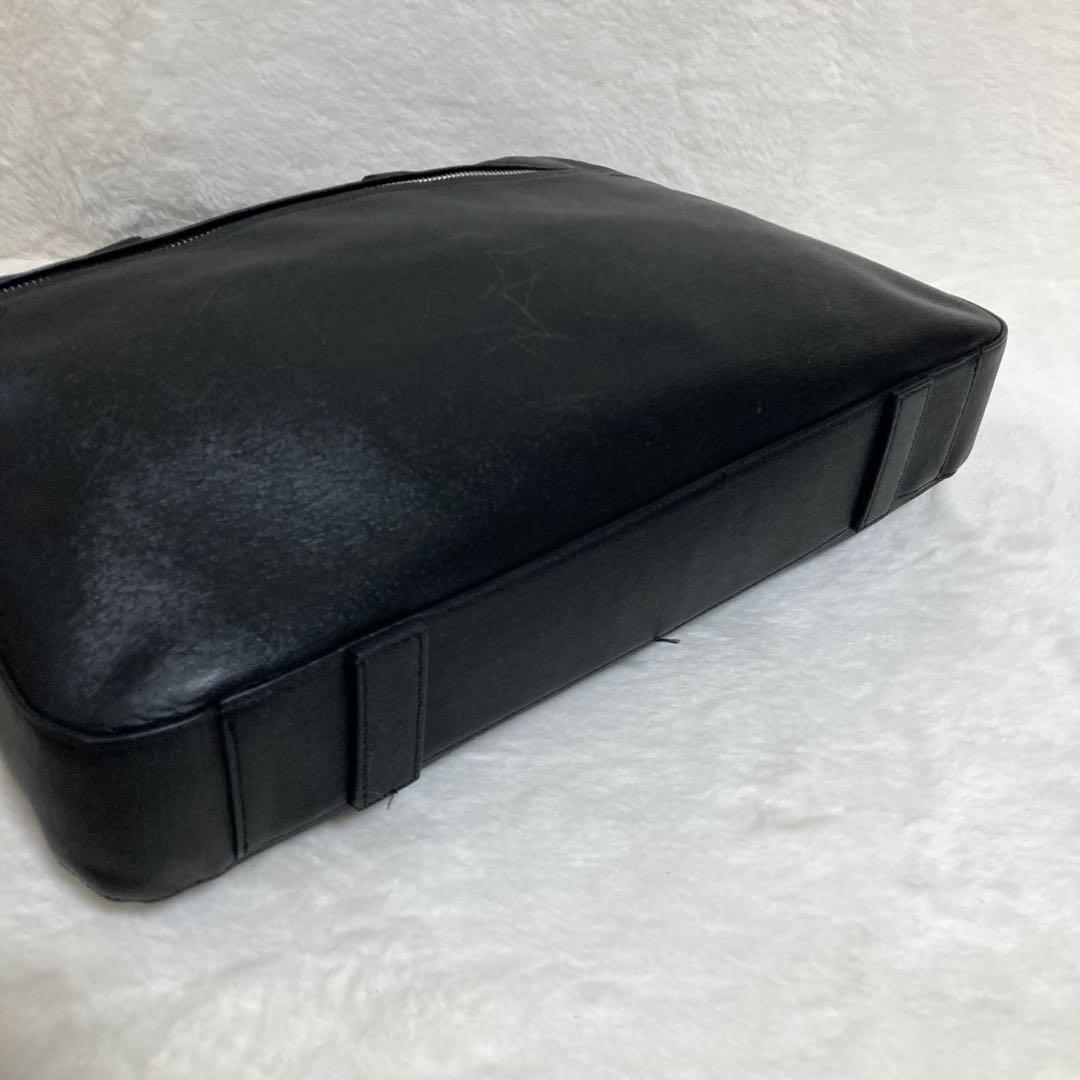 極美品 ポールスミス ストローグレインレザー ビジネスバッグ トート