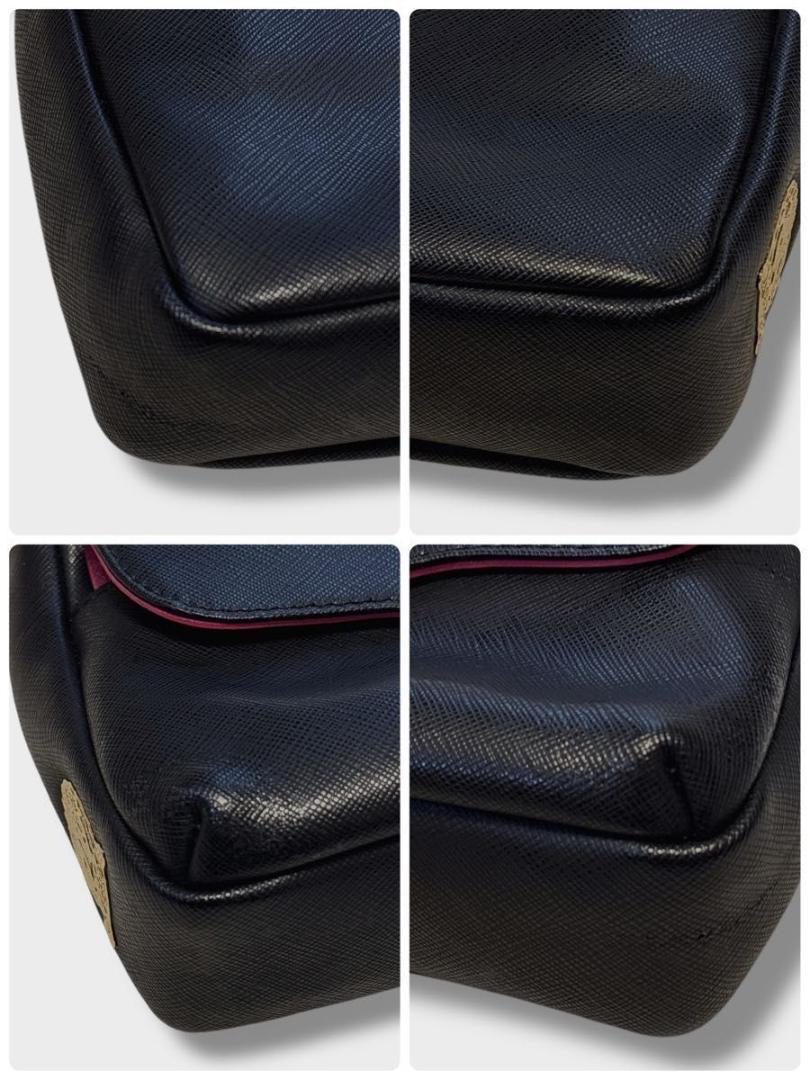 ADMJ サフィアーノレザー ターンロック ゴールド金具 ショルダーバッグ 黒 ADMJ サフィアーノレザー ターンロック ゴールド金具 ショルダー