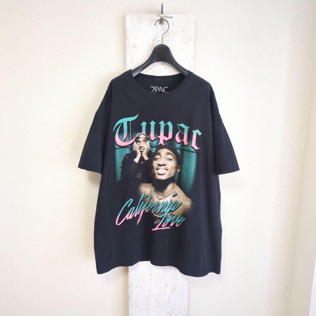 古着 ツーパック 2PAC Tシャツ ブラック ラップ ヒップホップ XL
