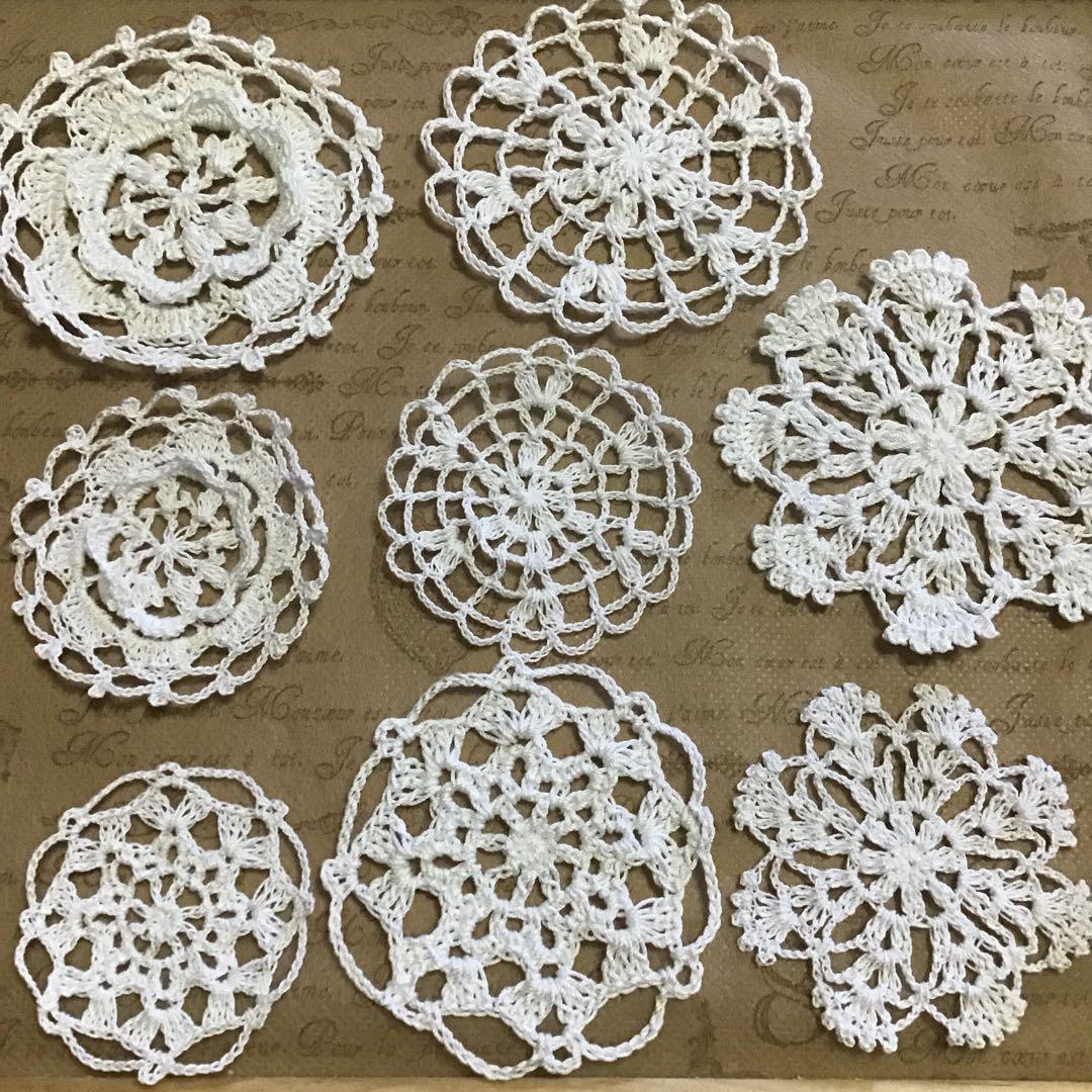 『ソウルイーター』 レース編み モチーフ 8枚 雪 花 星 ハンドメイド 1001 各種パーツ 『ソウルイーター』 レース編み モチーフ 8枚 雪 花 星 ハンドメイド 1001 各種パーツ