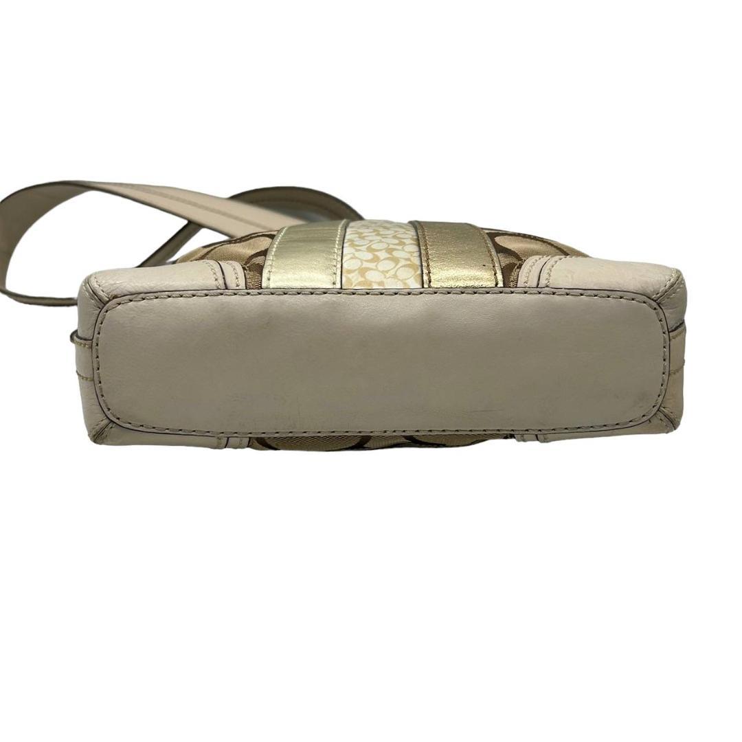 美品‼️coach バッグ　ハンドバッグ 美品 COACH コーチ ショルダーバック Z 10542 キャンバス 茶 白