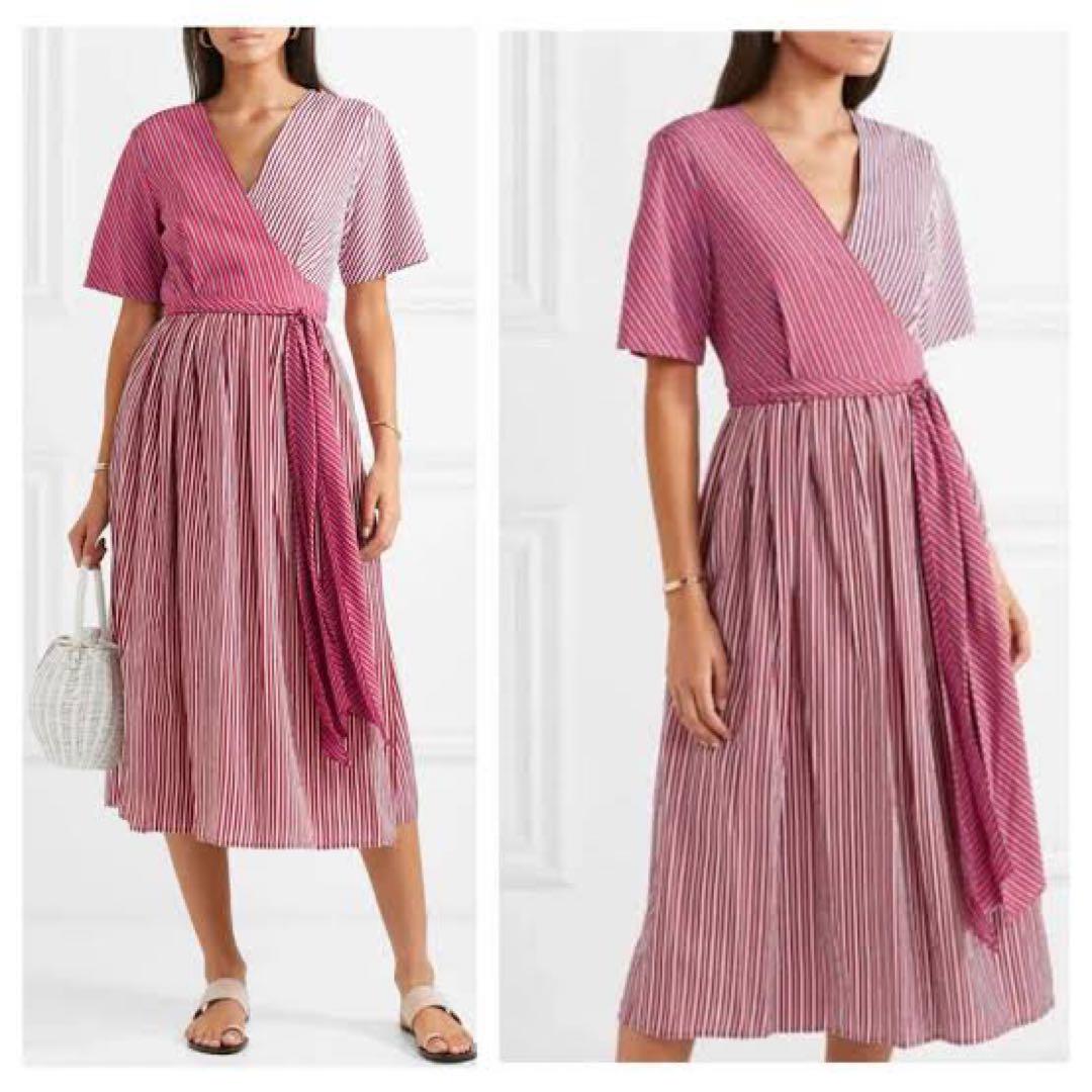 Diane von Furstenberg ストライプラップドレス サイズ8