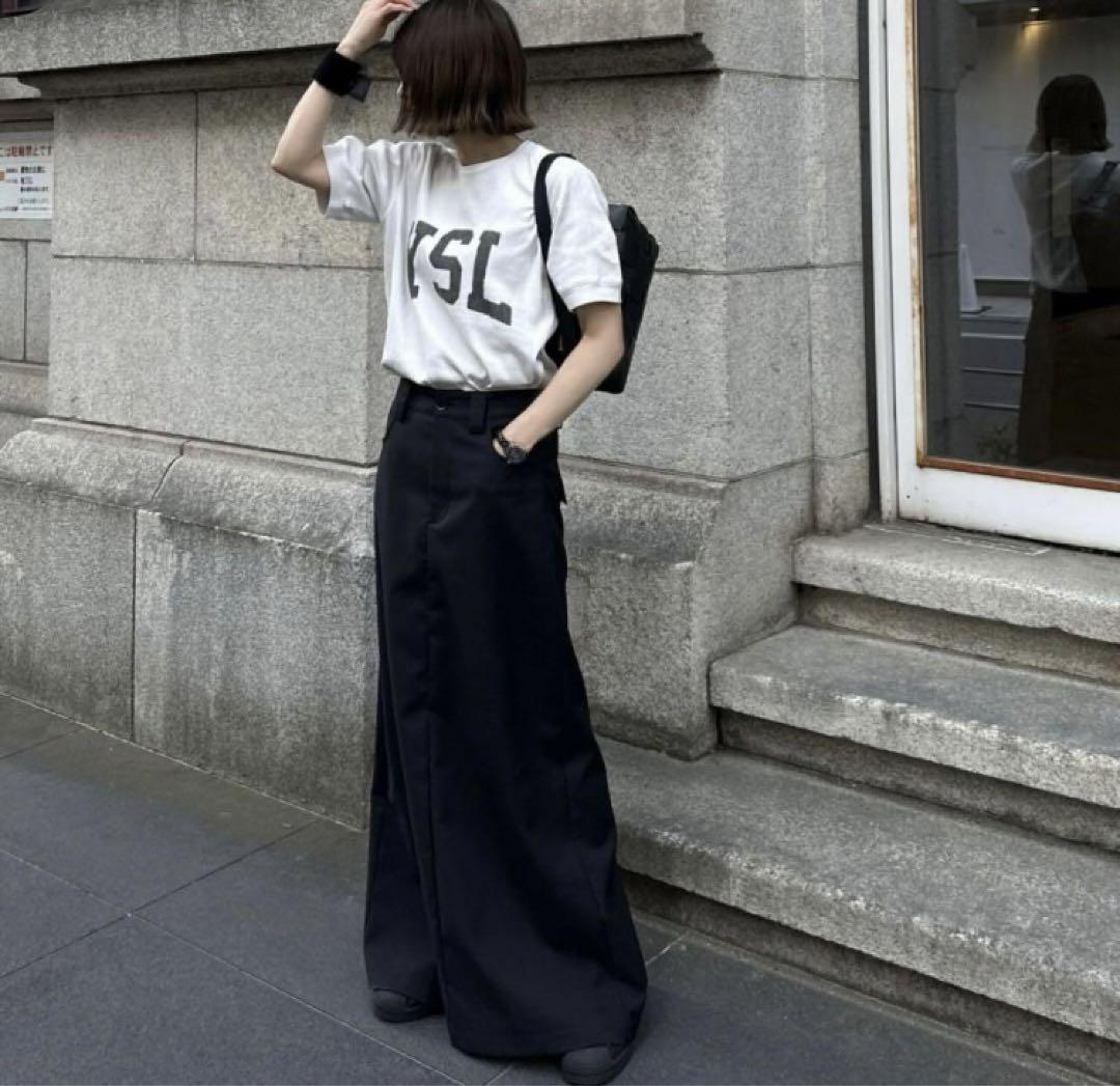ok.soon maxi skirt black（oksoon ストライプスカートの通販 by