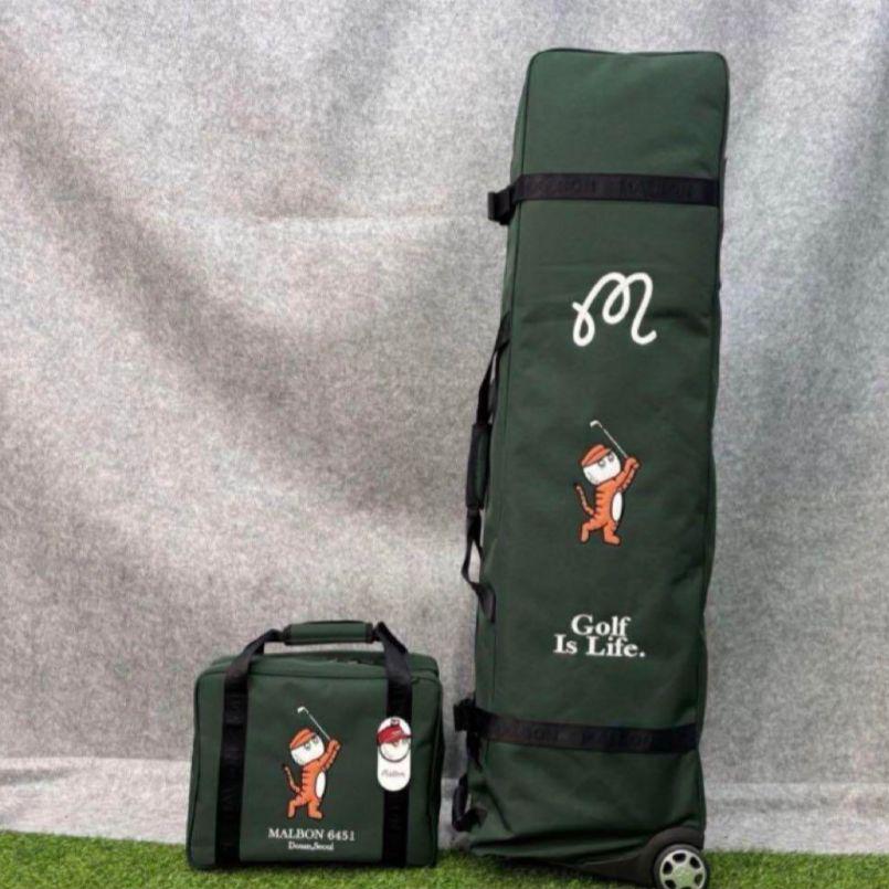 MALBON ☆GOLF ゴルフバッグ・キャディバッグ ダークグリーン飛行機収納