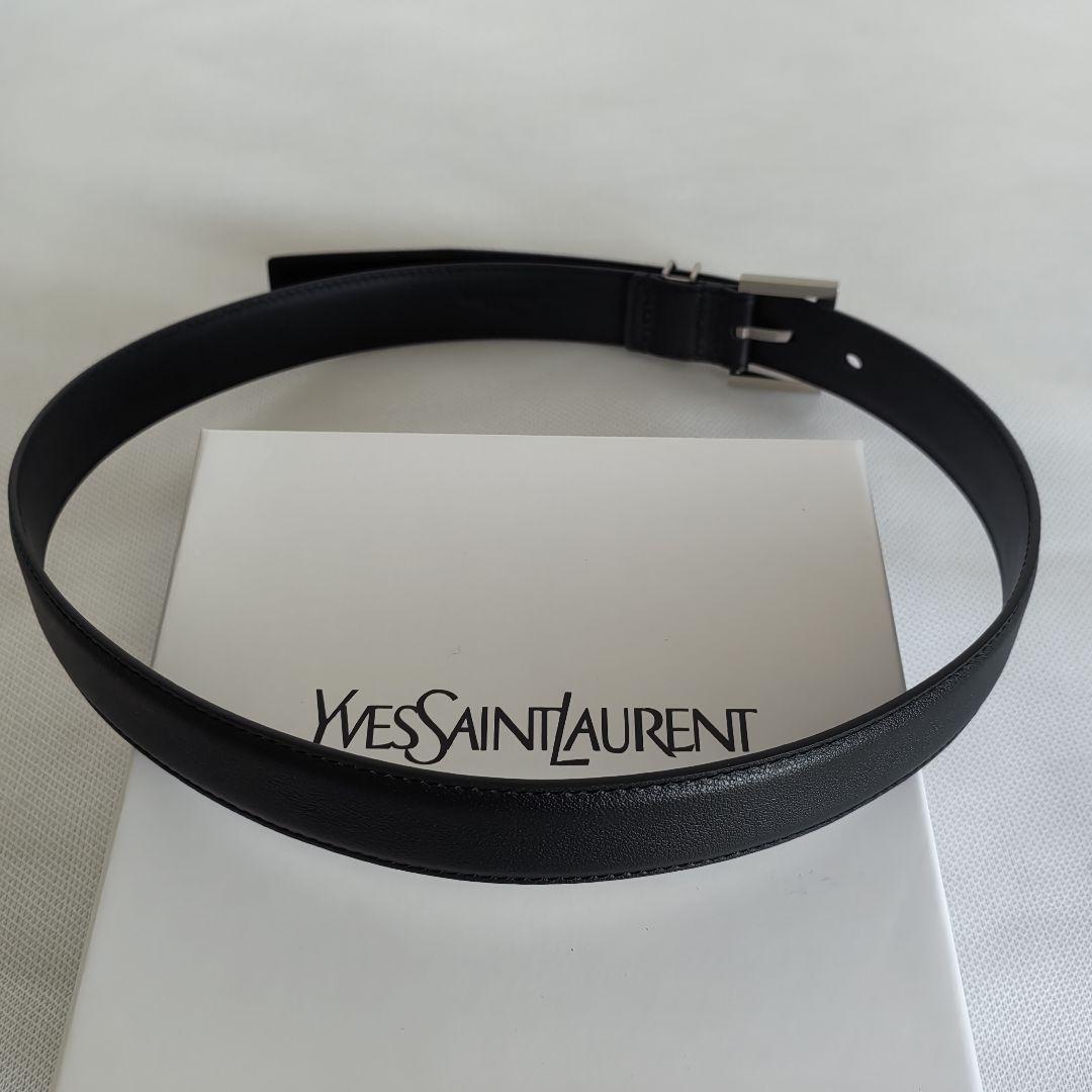 SAINT LAURENT サンローラン YSLロゴ ベルト レザー ブラック