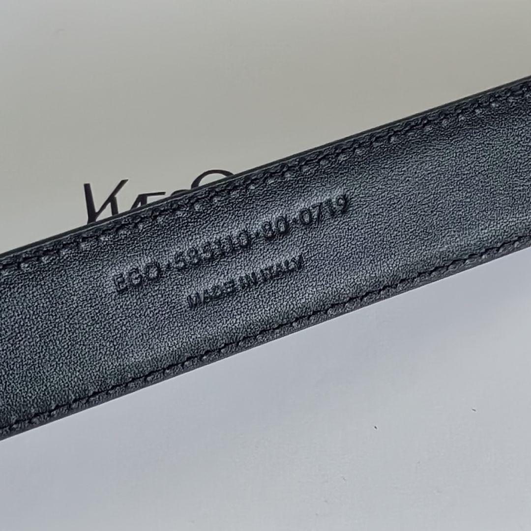 SAINT LAURENT サンローラン YSLロゴ ベルト レザー ブラック