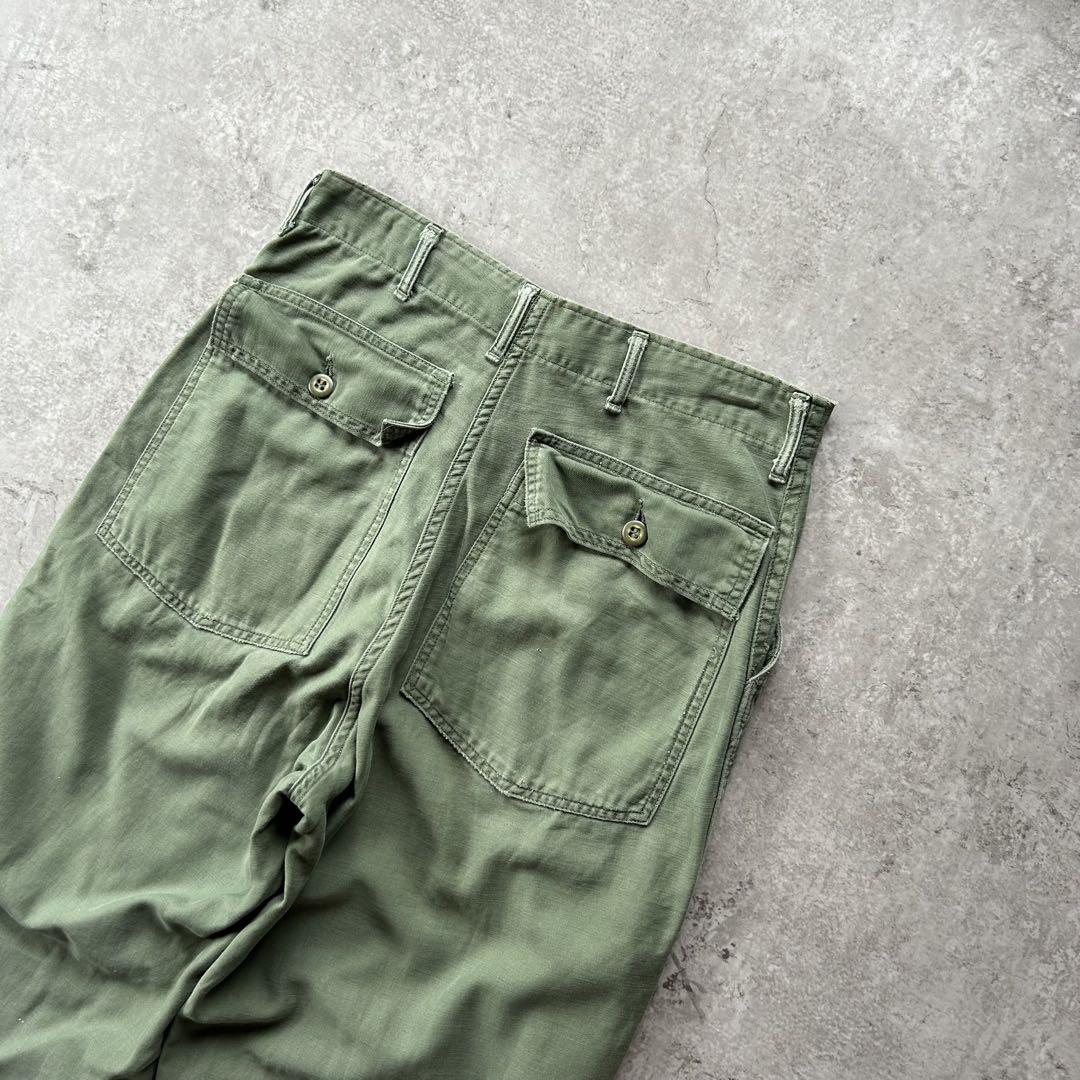 60s usarmy ベイカーパンツ オリーブ 32×33 コットンサテン