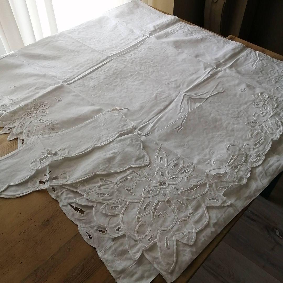 英国Vintage　カットワーク　ペアカーテン　間仕切りカーテン 英国Vintage カットワーク ペアカーテン 間仕切りカーテン