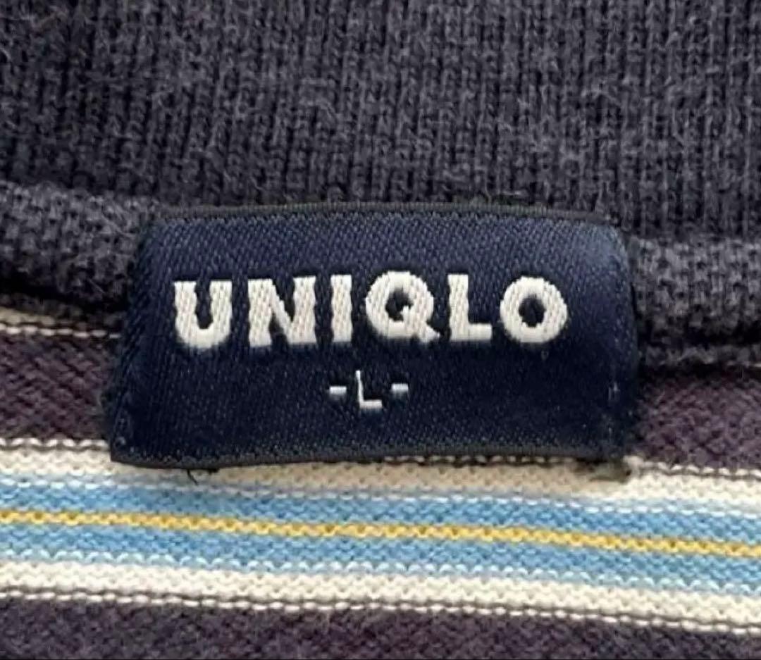 【希少】90s OLD UNIQLO 紺タグ ポロシャツ ネイビーボーダー L ◇希少90s OLD UNIQLO 紺タグ ポロシャツ ネイビーボーダ