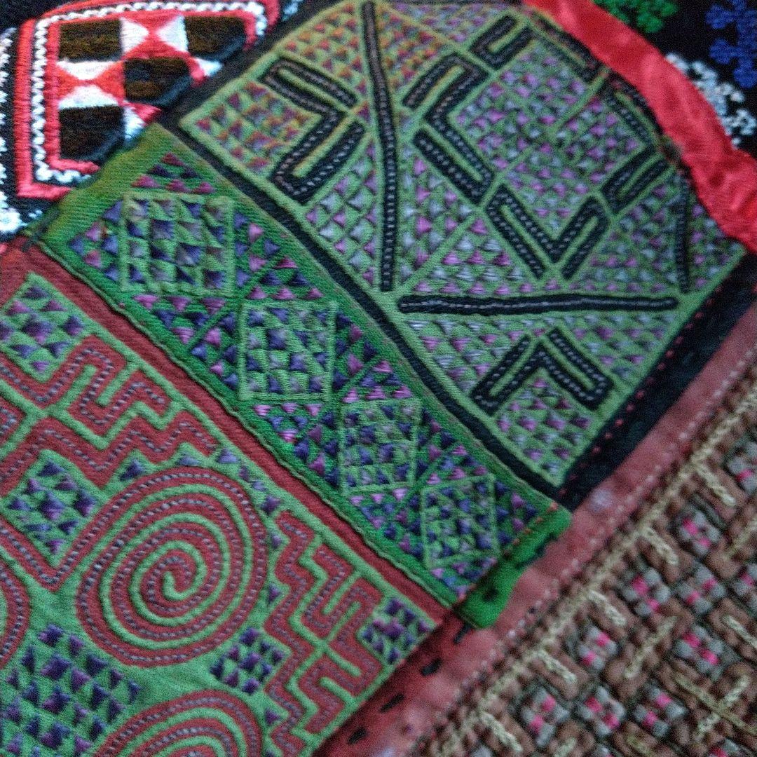 民族 古布パッチワーク 手刺繍ありパーカージャケット