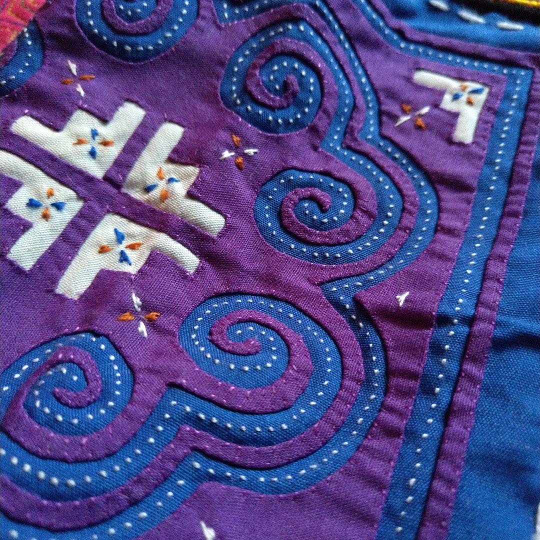 民族 古布パッチワーク 手刺繍ありパーカージャケット