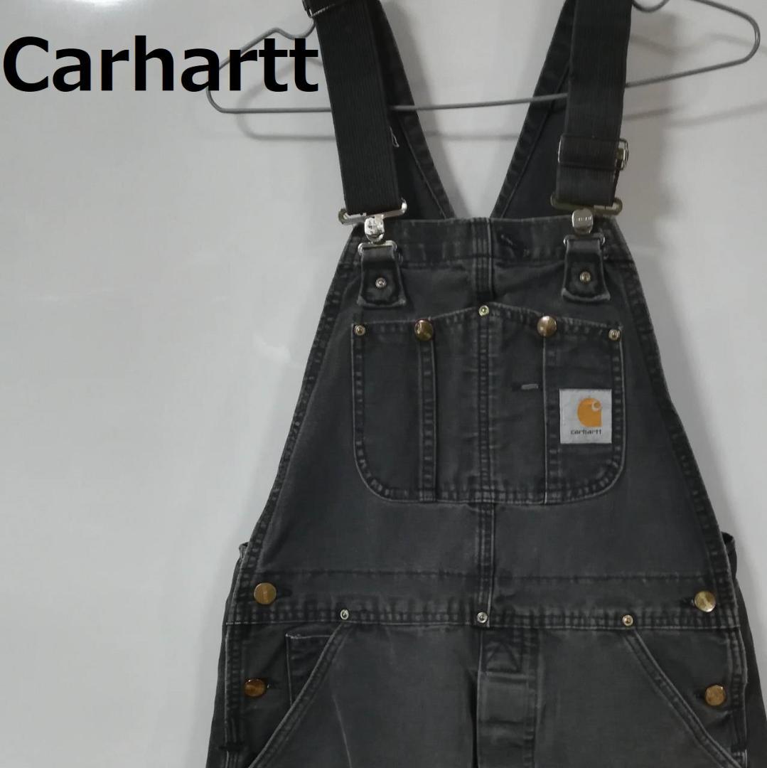 USA輸入古着 Carhartt コットンオーバーオール ダブルニー W32