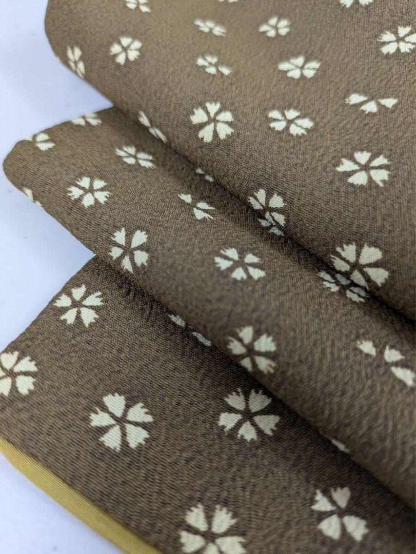 型染め模様縮緬地 / 抽象華模様紬名古屋帯 | OSEN Antique
