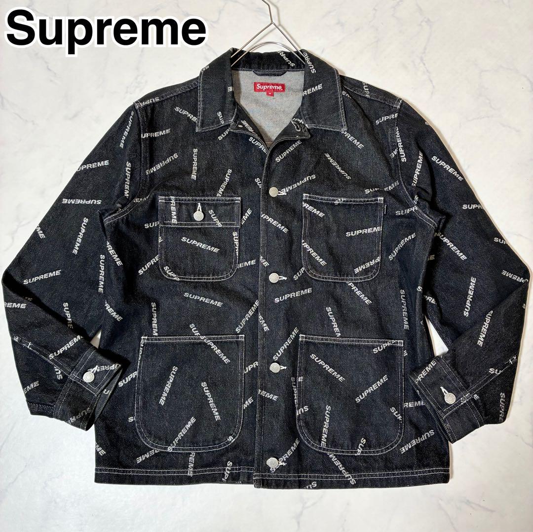 supreme シュプリーム 刺繍ロゴ カバーオールジャケット デニムジャケット supreme シュプリーム 刺繍ロゴ カバーオールジャケット デニム