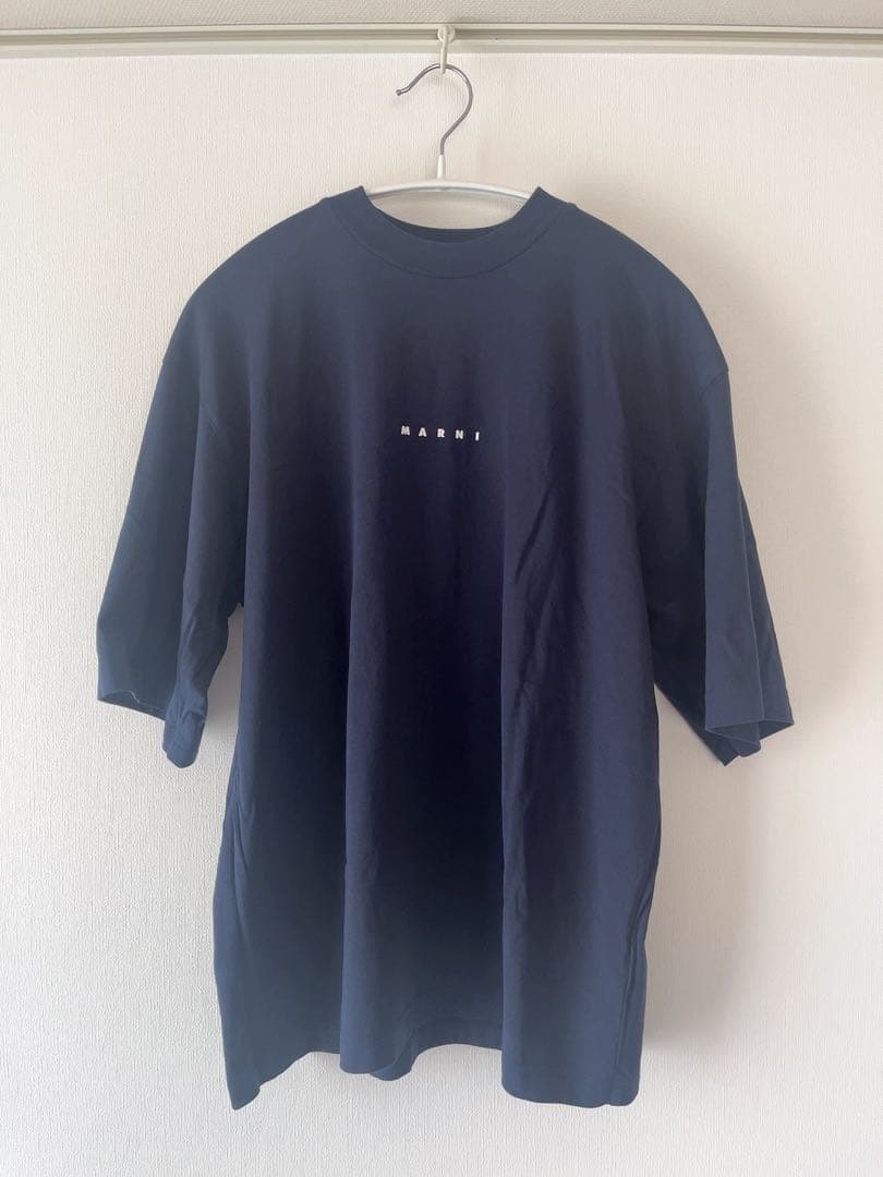 MARNI ダークブルー Miniマルニロゴ Tシャツ 44