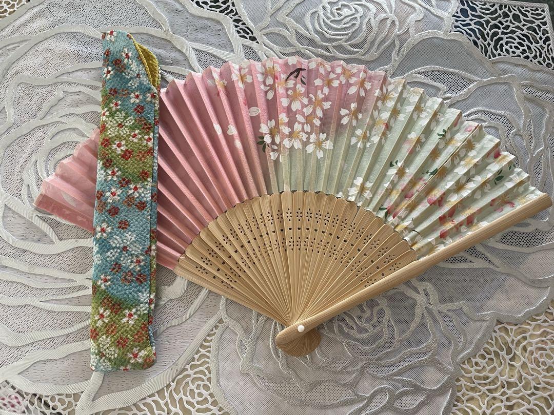 花柄扇子と扇子袋セット