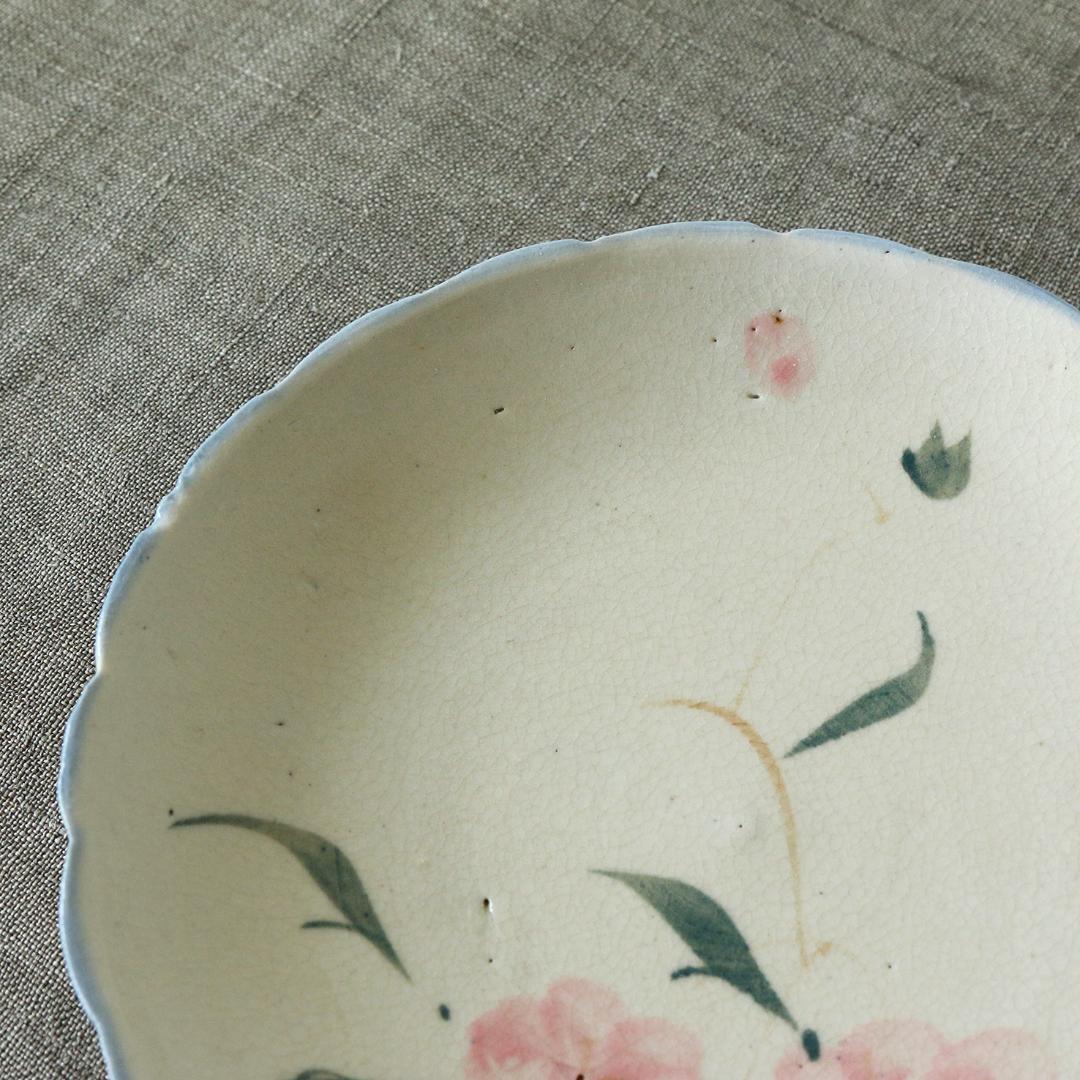 台湾　古陶　鶯歌焼　輪花皿