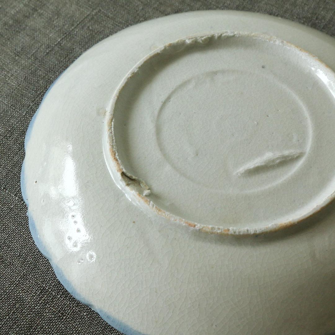 台湾　古陶　鶯歌焼　輪花皿