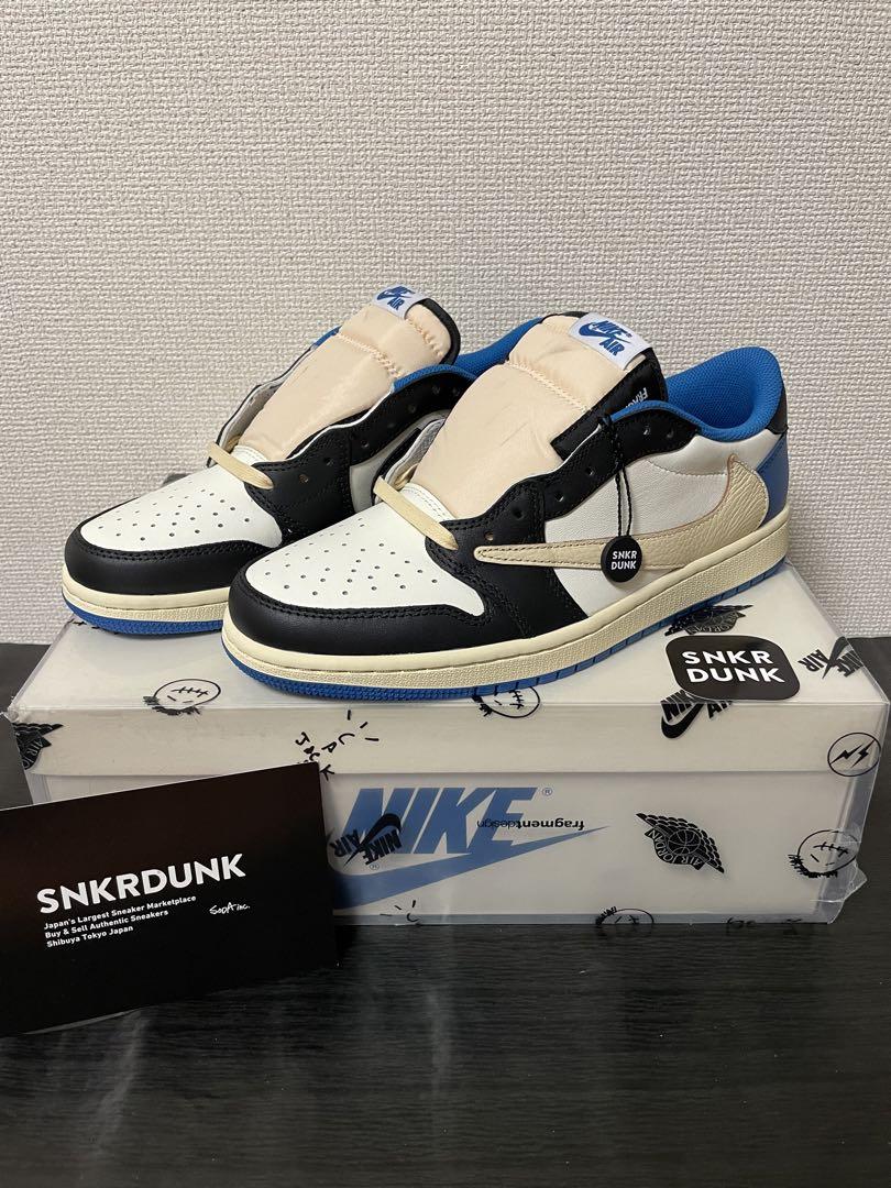 トラヴィススコットフラグメント × ナイキエアジョーダン1 ローミリタリーブルー