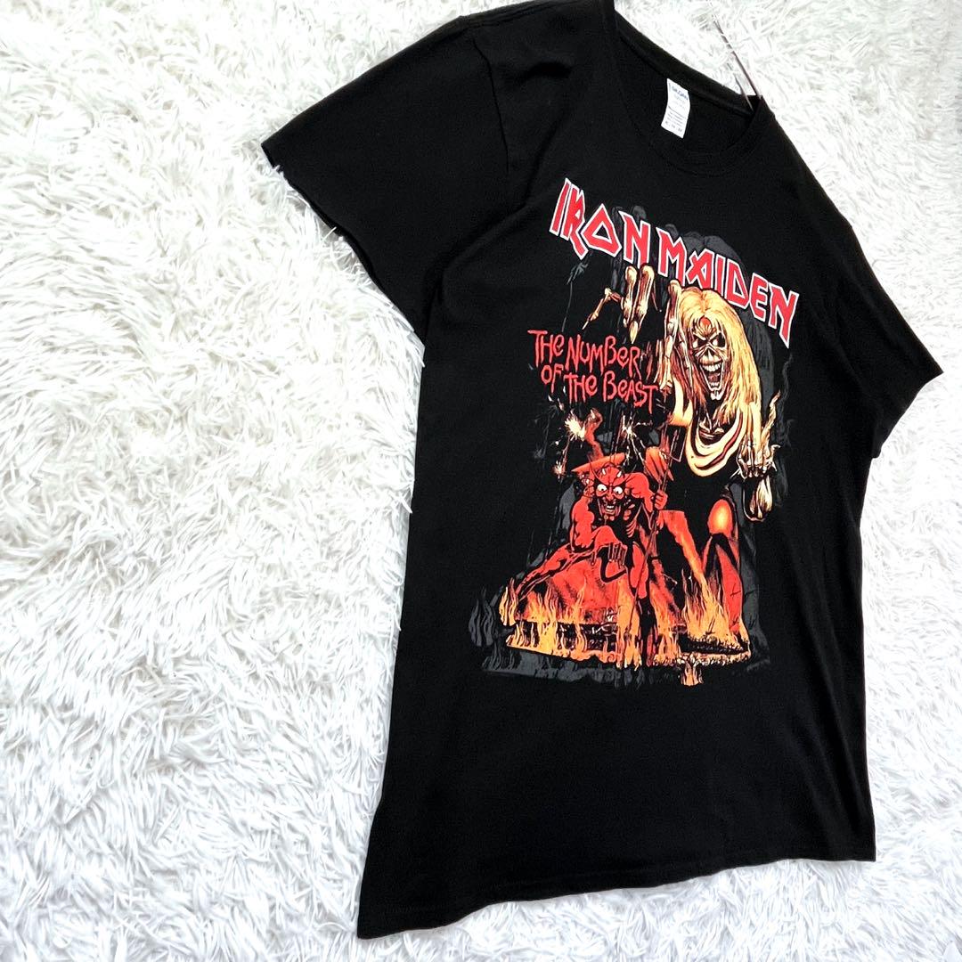 boohoo MAN★オーバーサイズ 半袖 アイアンメイデン Tシャツ Amazon | アイアンメイデン - センジュツエディーレッドサークル