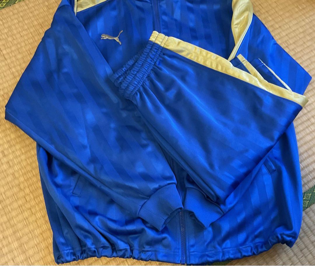 PUMA(プーマ)上下 ジャージ 希少カラー 青×金 美品 サイズXO