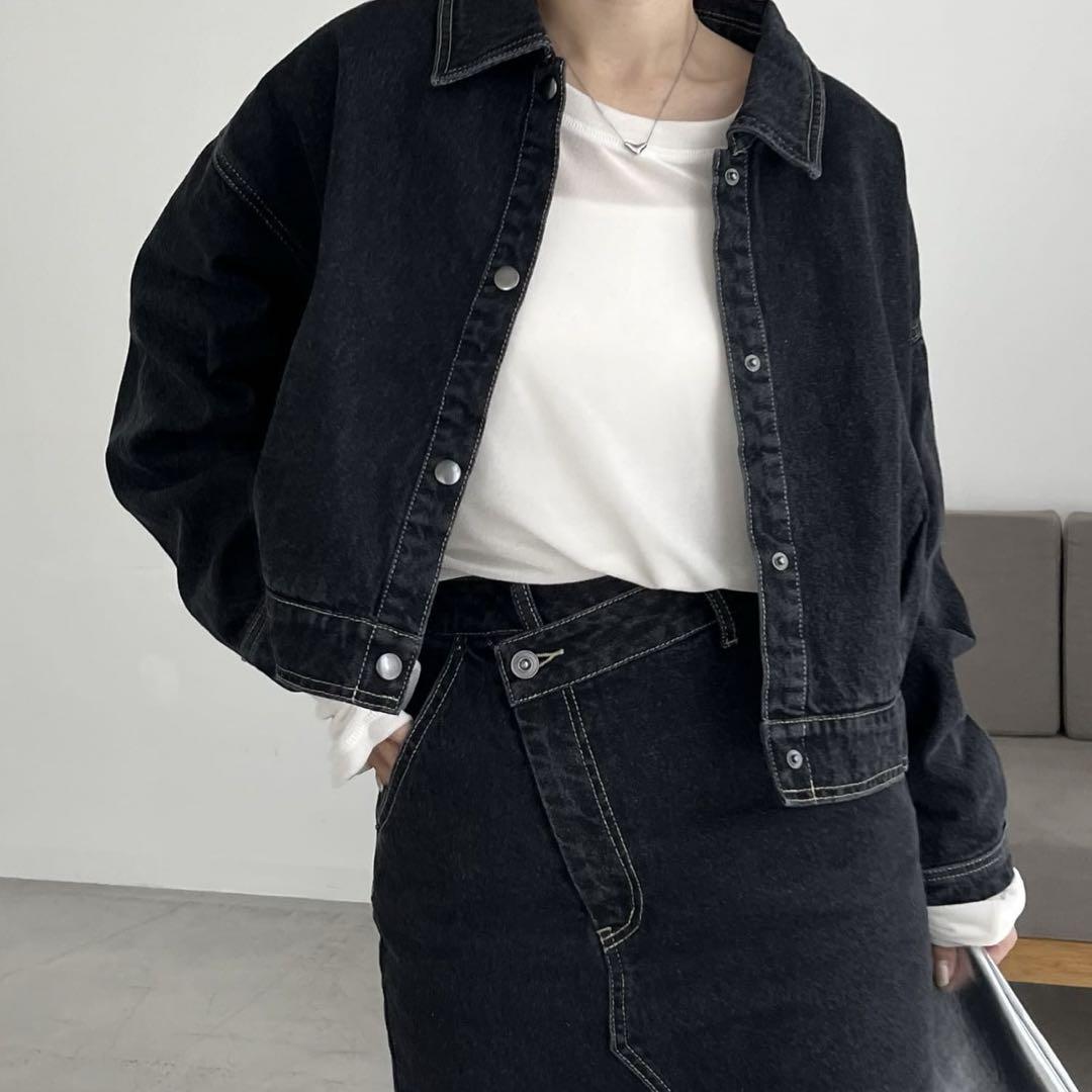 レマージュ デニムセットアップ スカート36 BLACK