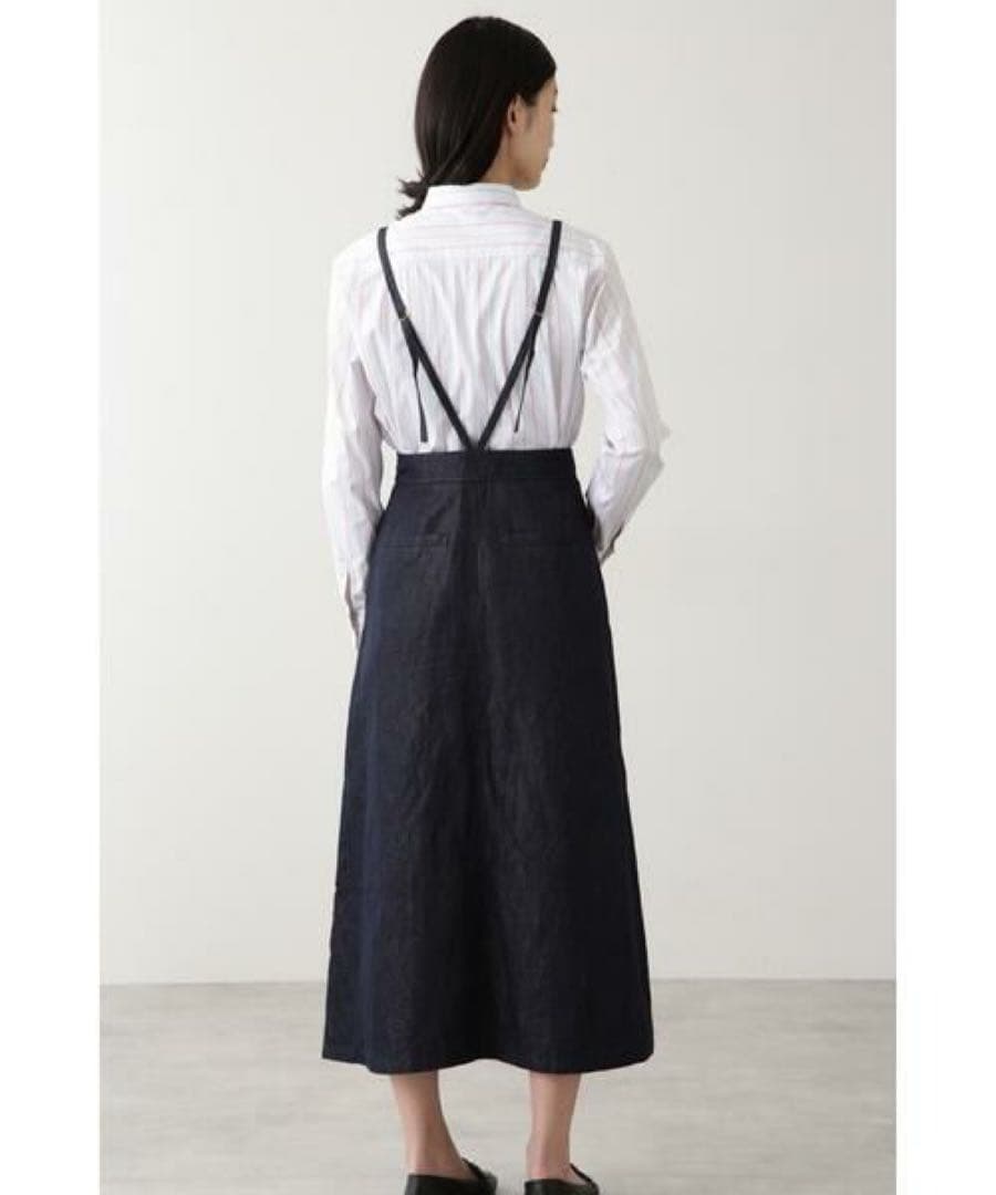 未使用 human woman / 2way綿麻反応染めライトデニムワンピース 未使用 human woman / 2way綿麻反応染めライトデニムワンピース