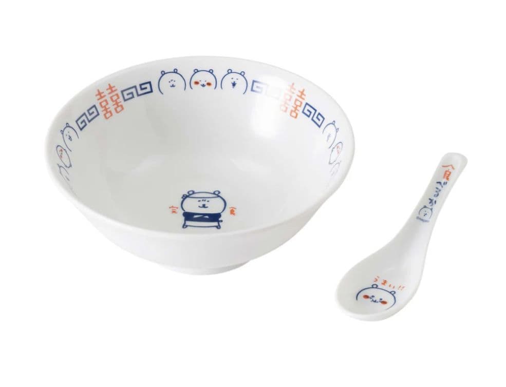 【未使用】ナガノのくま ラーメンどんぶり＆れんげセット