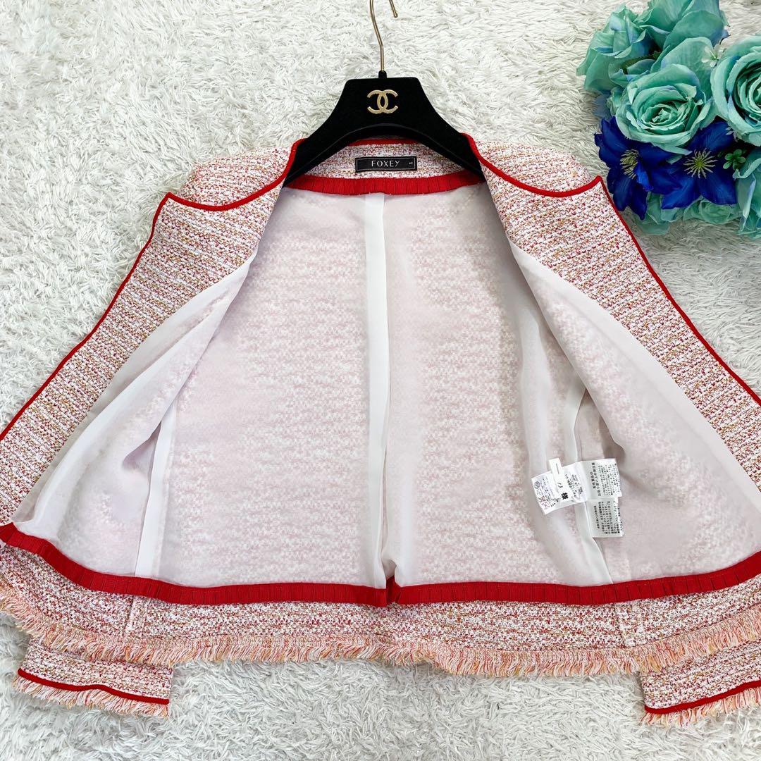極美品◇フォクシー サマーツイード アンサンブル ジャケット