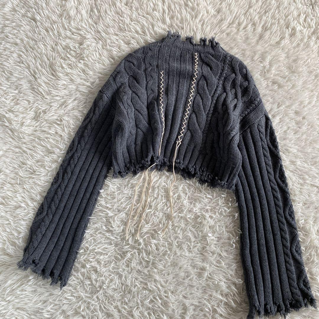 IRENE アイレネ　Mix Cable Pullover Knit グリーン