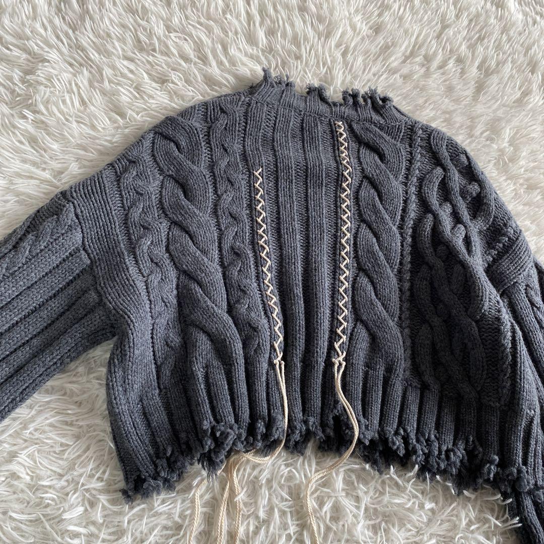 IRENE アイレネ　Mix Cable Pullover Knit グリーン