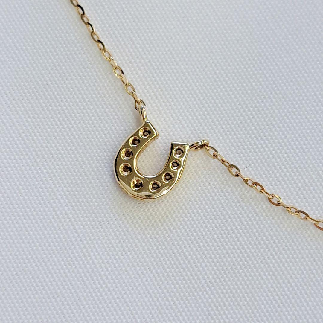 エテ ete K10 ホースシュー ダイヤ 0.05ct ネックレス