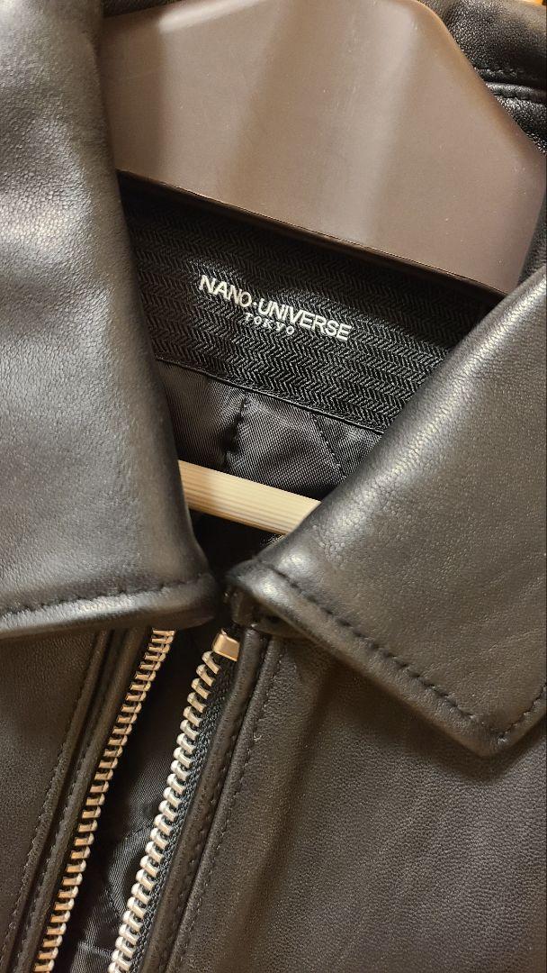 NANO UNIVERSE 黒 レザー シングルライダース 美品