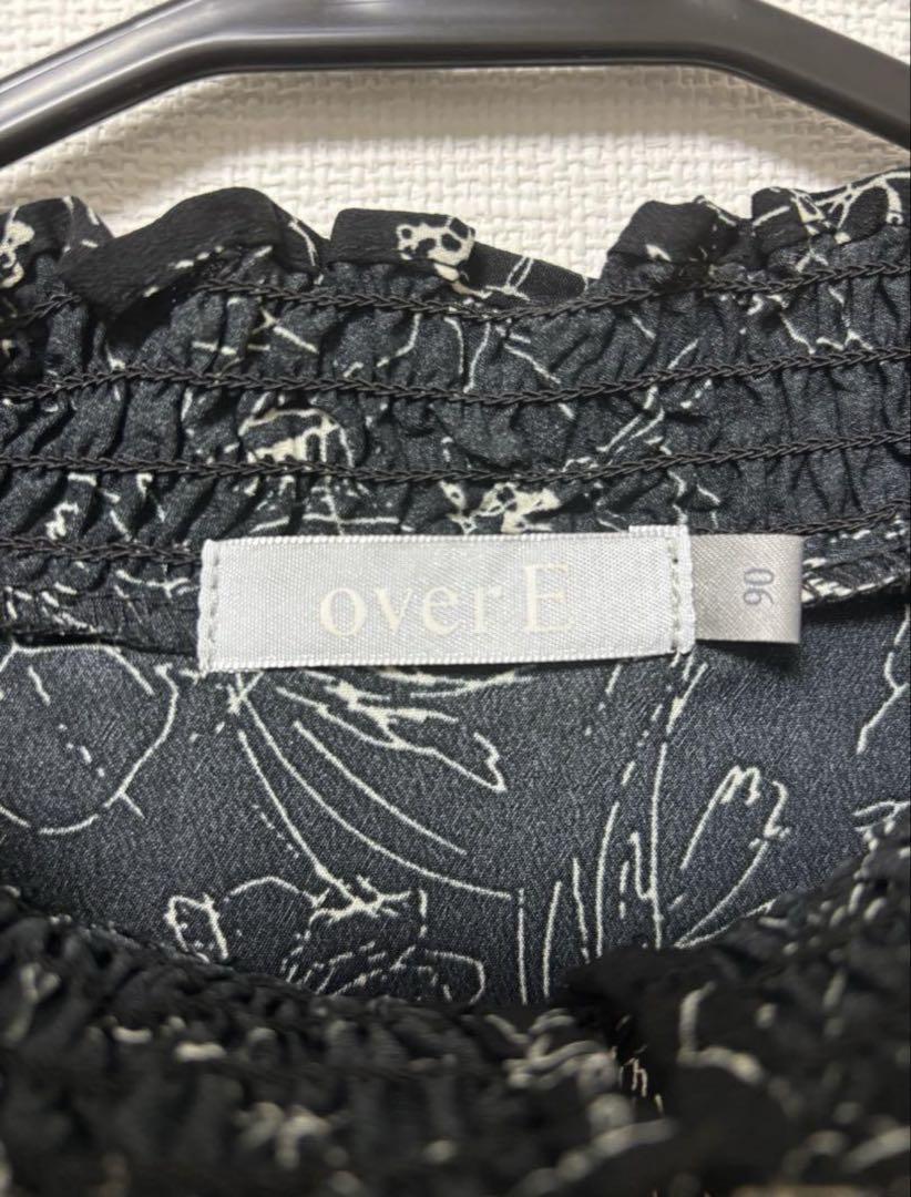 OverE ウエストリブ花柄ワンピース 90