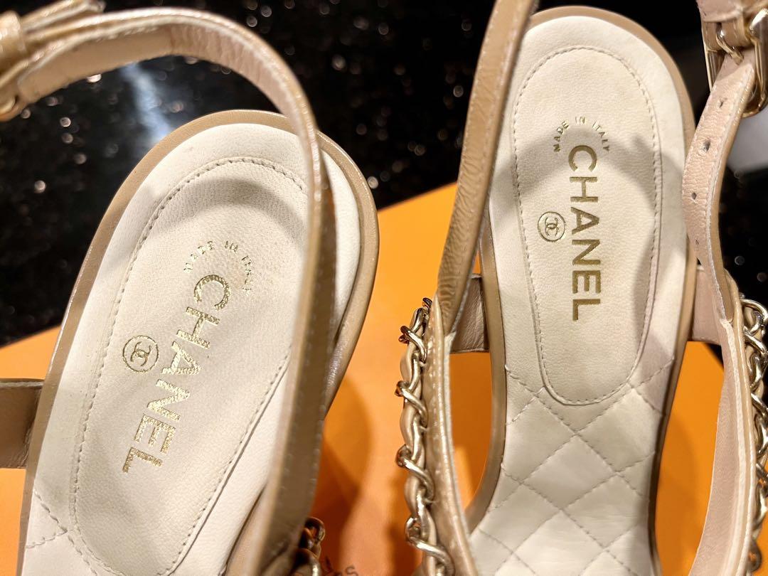 ランキング2025 美品】CHANEL シャネル ヒール サンダル 37.5 靴