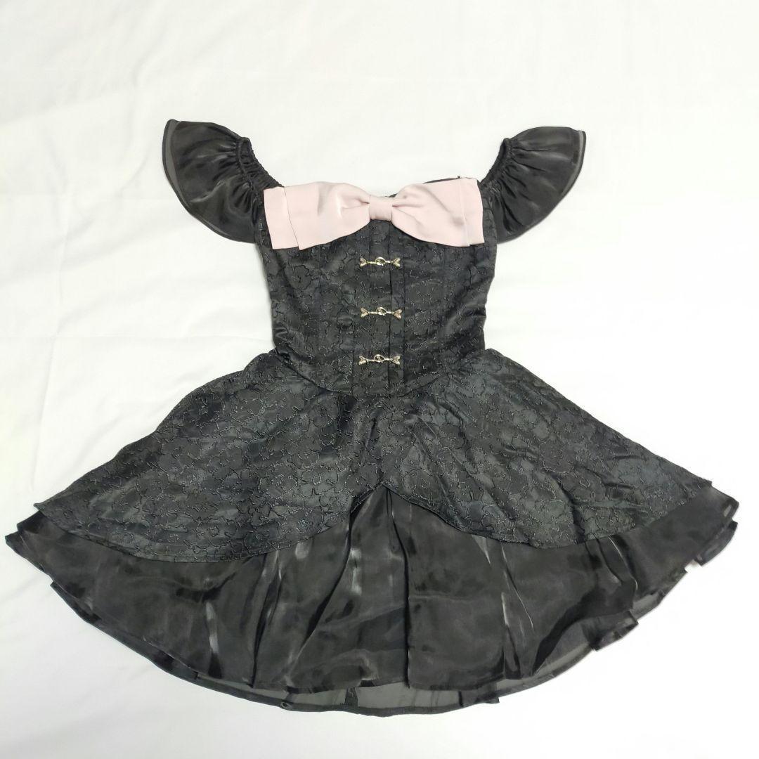 美品】Belchic ピンクビックリボンオフショルワンピース Sサイズ