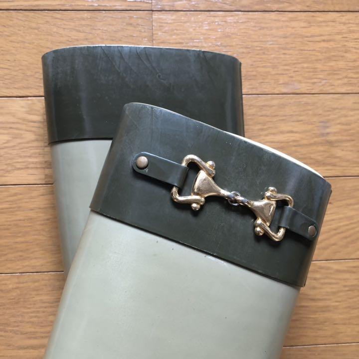 美品　レインブーツ    カーキ