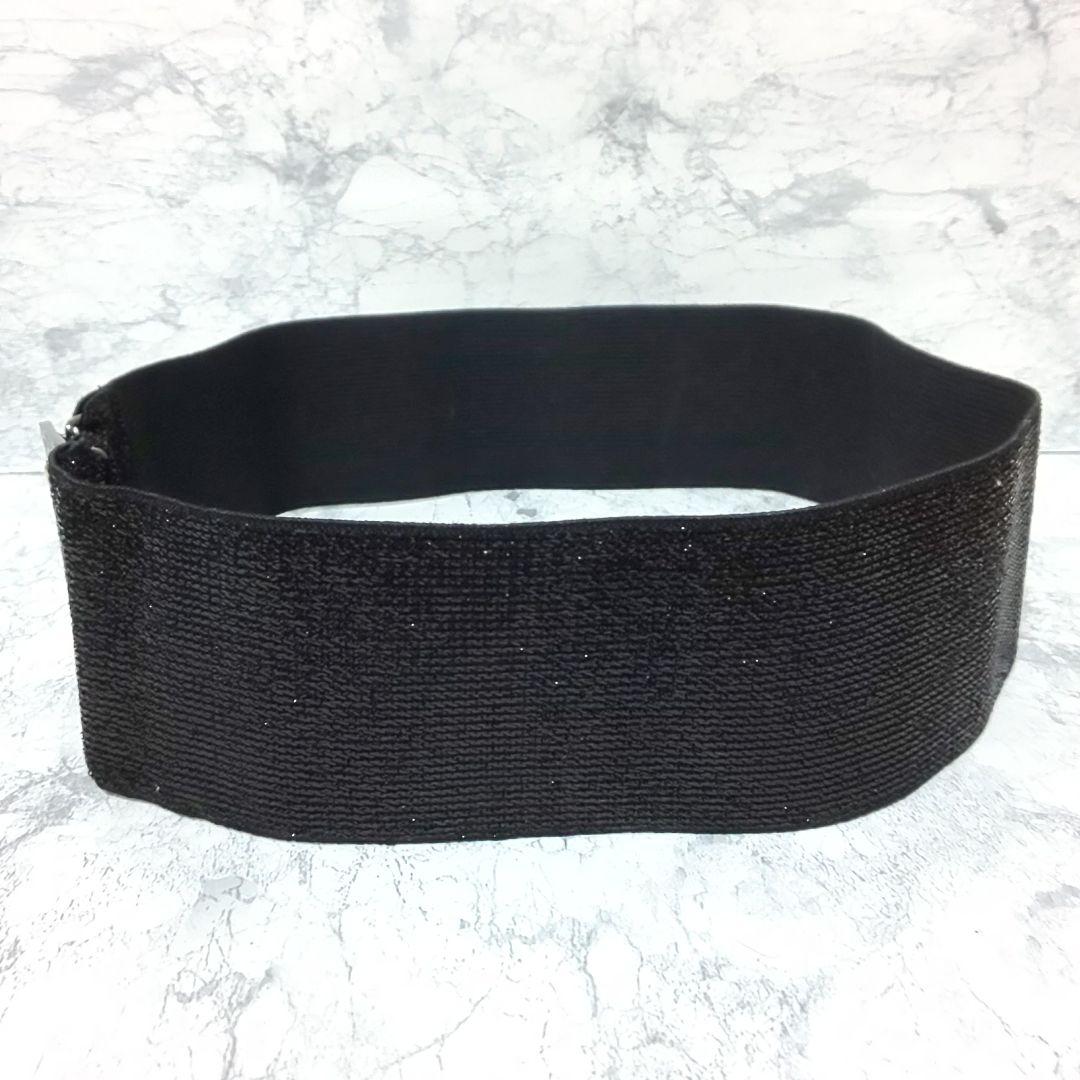 極美品 YVES SAINT LAURENT カサンドラ ワイドゴムベルト ラメ