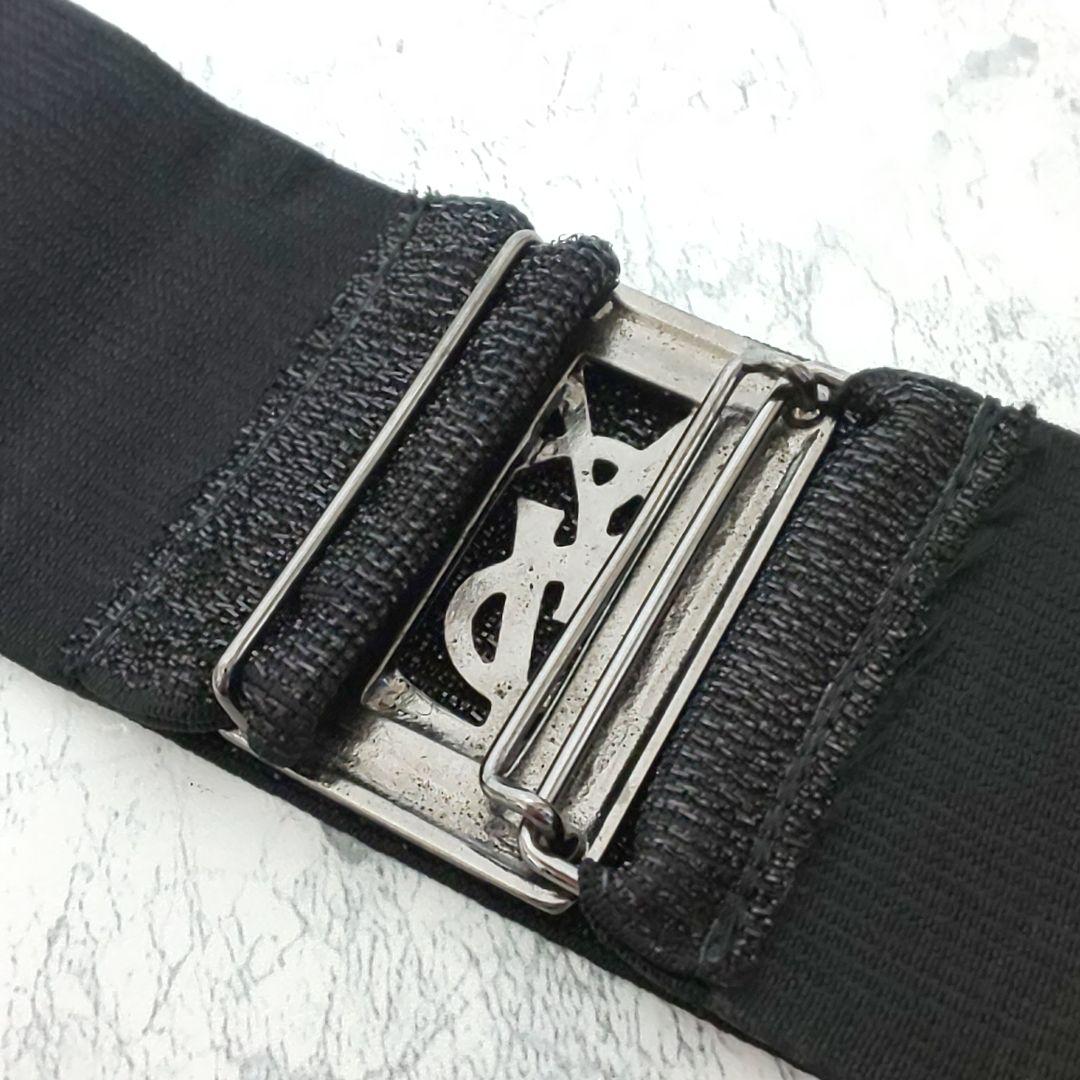 極美品 YVES SAINT LAURENT カサンドラ ワイドゴムベルト ラメ
