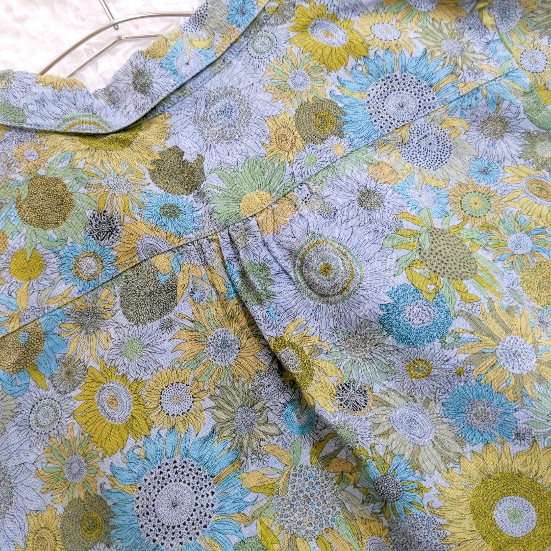 組曲✕LIBERTY　前結びシャツブラウス　リネンコットン　半袖